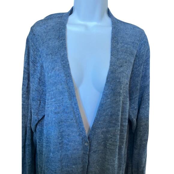 Vtg Eileen Fisher Organic Linen Button Down Cardigan Blue  2X - Picture 4 of 10